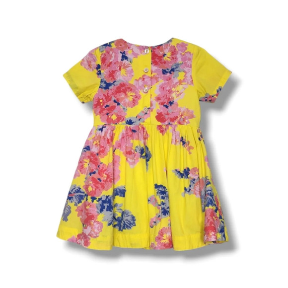 Joules Yellow Pink  Floral Dress Size 2Y - Picture 2 of 7